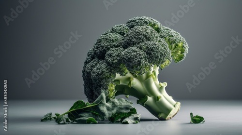 Broccoli on a grey background