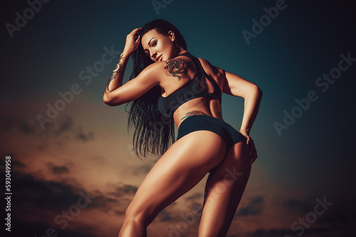 Slim sports woman
