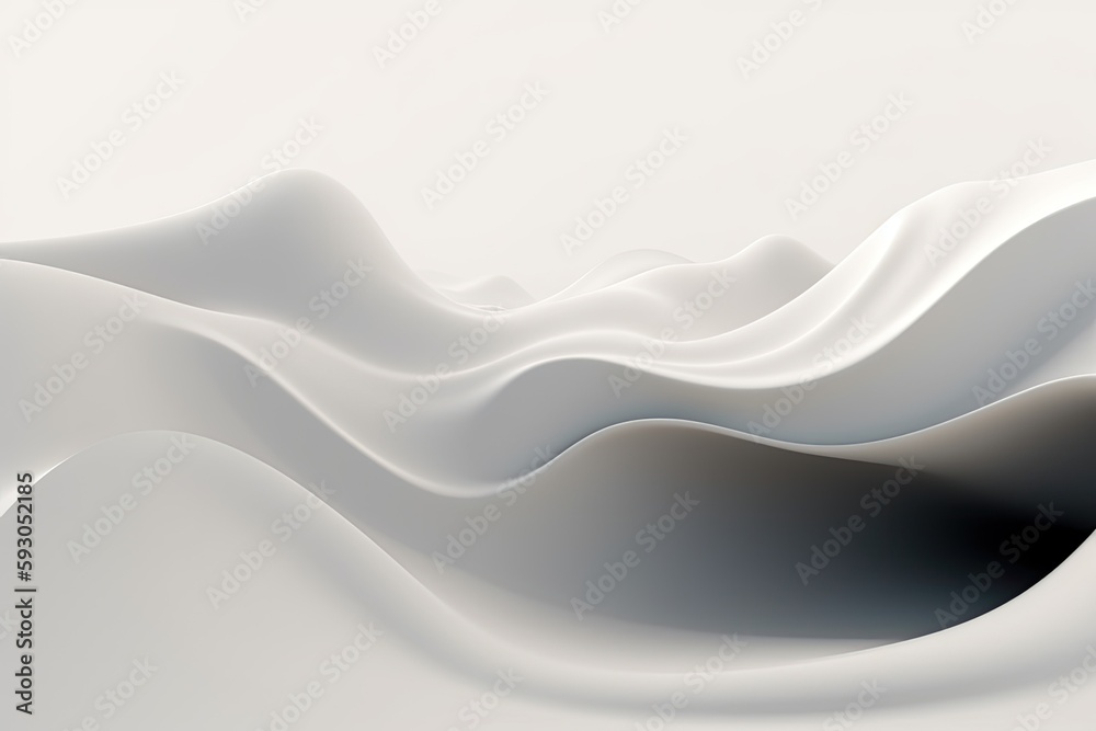 an abstract white background with wavy lines. Generative AI