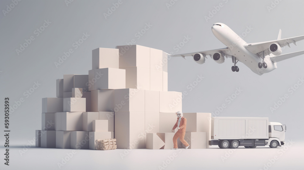 Global transportation concept design Generated AI Global transportation concept design Generated AI