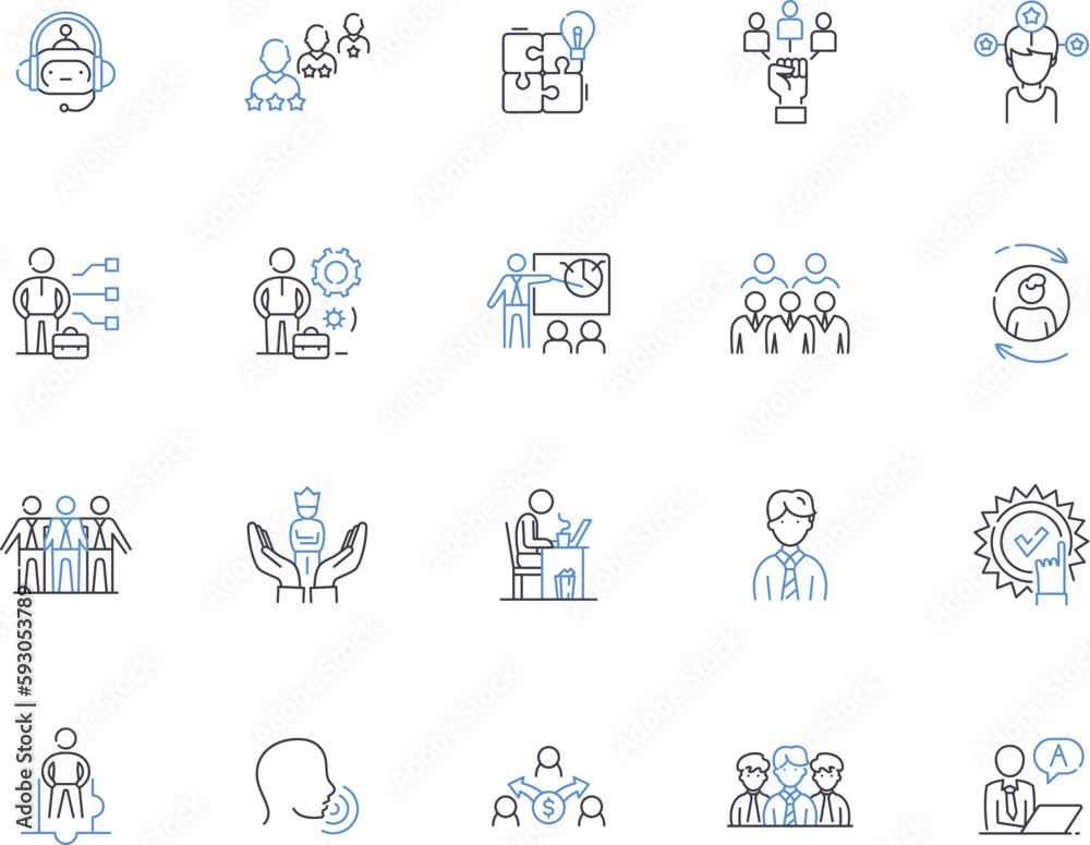 Membership outline icons collection. Membership, Subscription, Entitlement, Privilege, Franchise, Charter, Affiliation vector and illustration concept set. Prerogative, Authorization, Permit linear