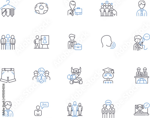 Boys outline icons collection. Boys, males, guys, teens, adolescents, youths, males vector and illustration concept set. males, men, guys linear signs