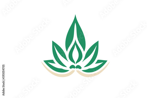 Healing yoga and meditation studio abstract logo vector illustration