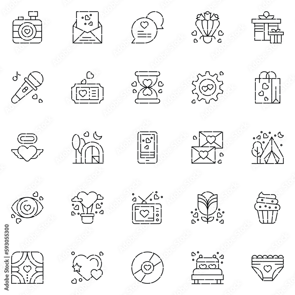 Set of wedding icons. web icons bundle. vector illustration.