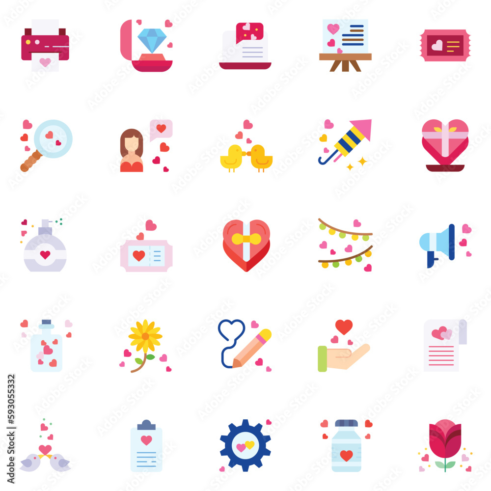 Fototapeta premium Wedding celebration icons collection. UI icon set.
