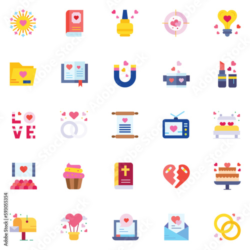 A set pack of Love icons set. The collection includes for mobile app. web design. in a moment of celebration. Valentine's Day.