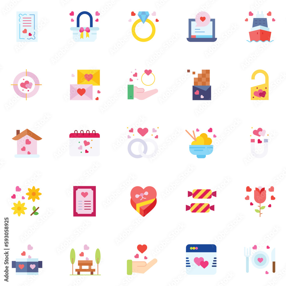 Set of friendship icons. Vector Illustration