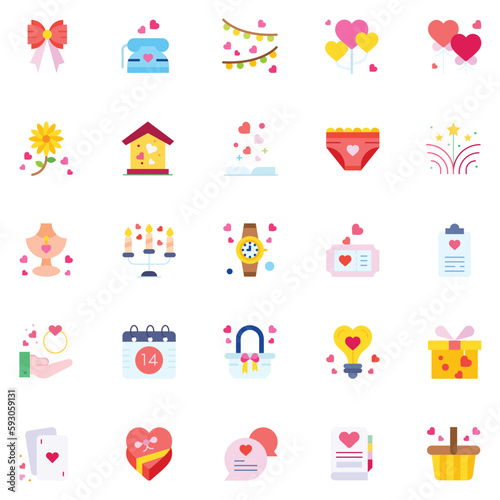 Set of love Icons. Line art Vector illustration.