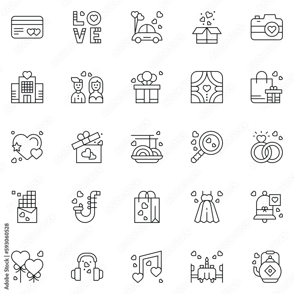 Fototapeta premium Set of friendship icons. Vector Illustration