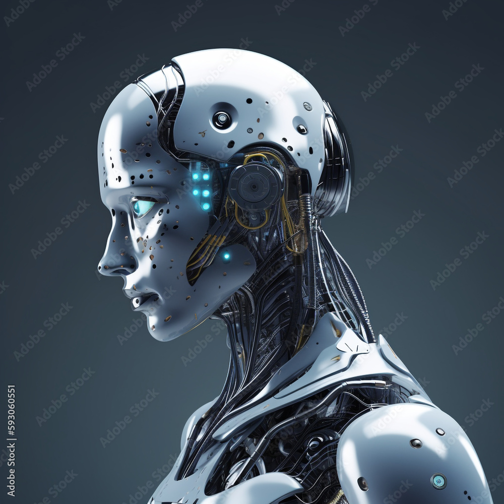 Futuristic robot with artificial intelligence Futuristic robot with artificial intelligence