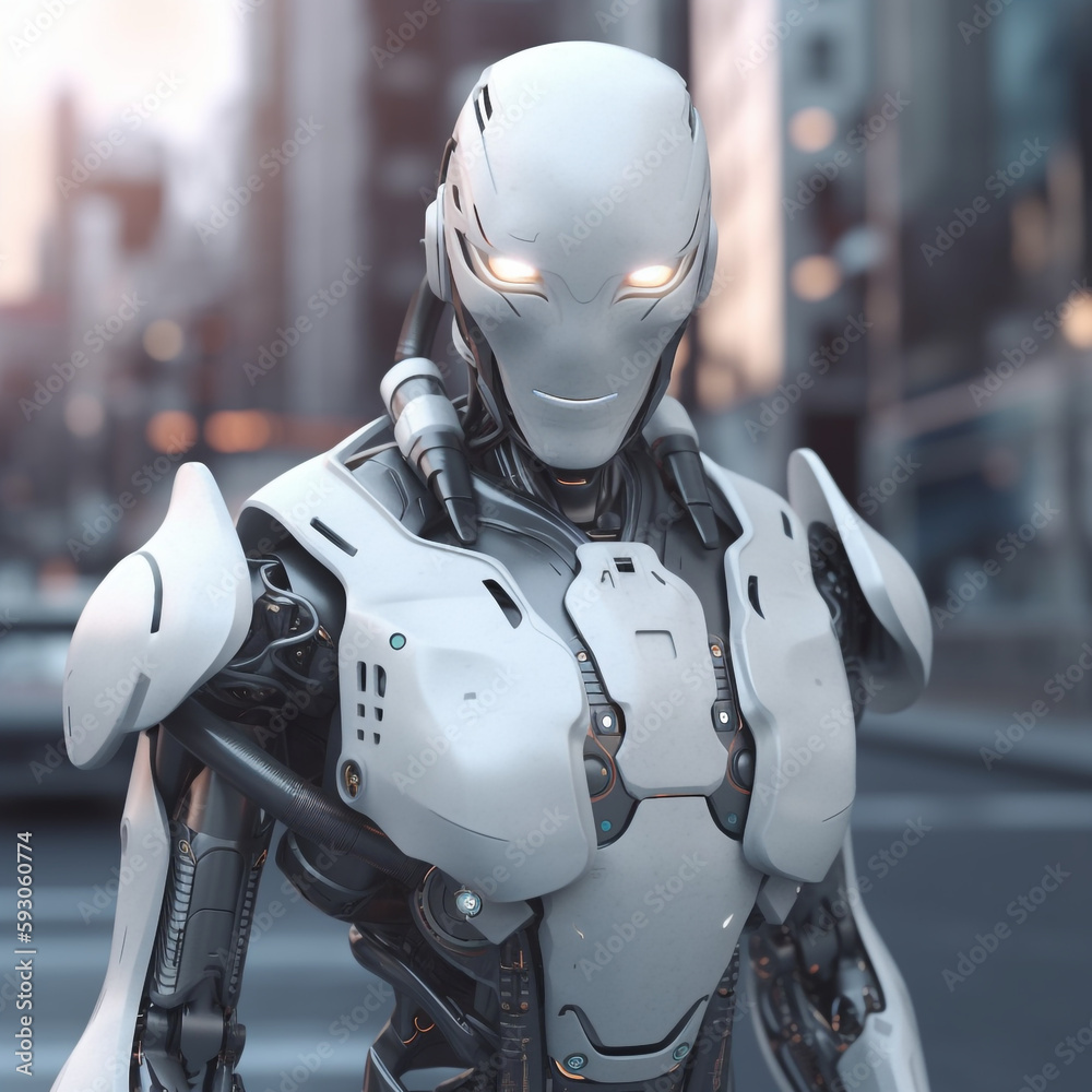 Futuristic robot with artificial intelligence Futuristic robot with artificial intelligence