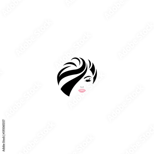 Hair salon beauty Women Logo black and white