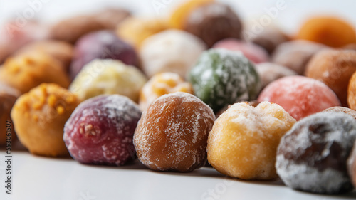 Horizontal Background of Donuts or Doughnuts. Generative Ai