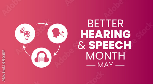 Better Speech and Hearing Month background or banner design template celebrate in may. Better Hearing and Speech Month background