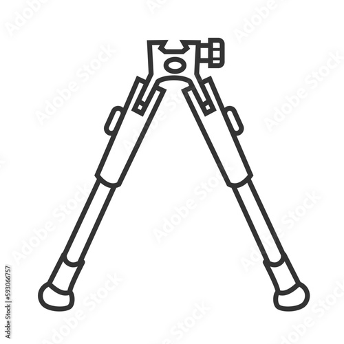Illustration Shooting bipod in linear style photo