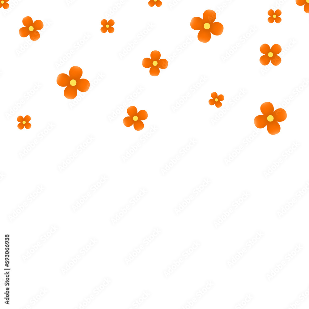 orange flower confetti party