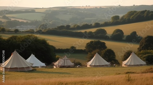Obraz na płótnie Glamping Luxury - Generative Ai w salonie