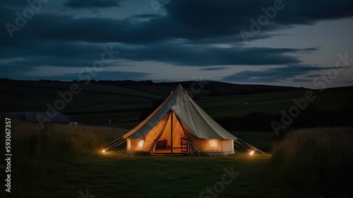 Obraz na płótnie Glamping Luxury - Generative Ai w salonie