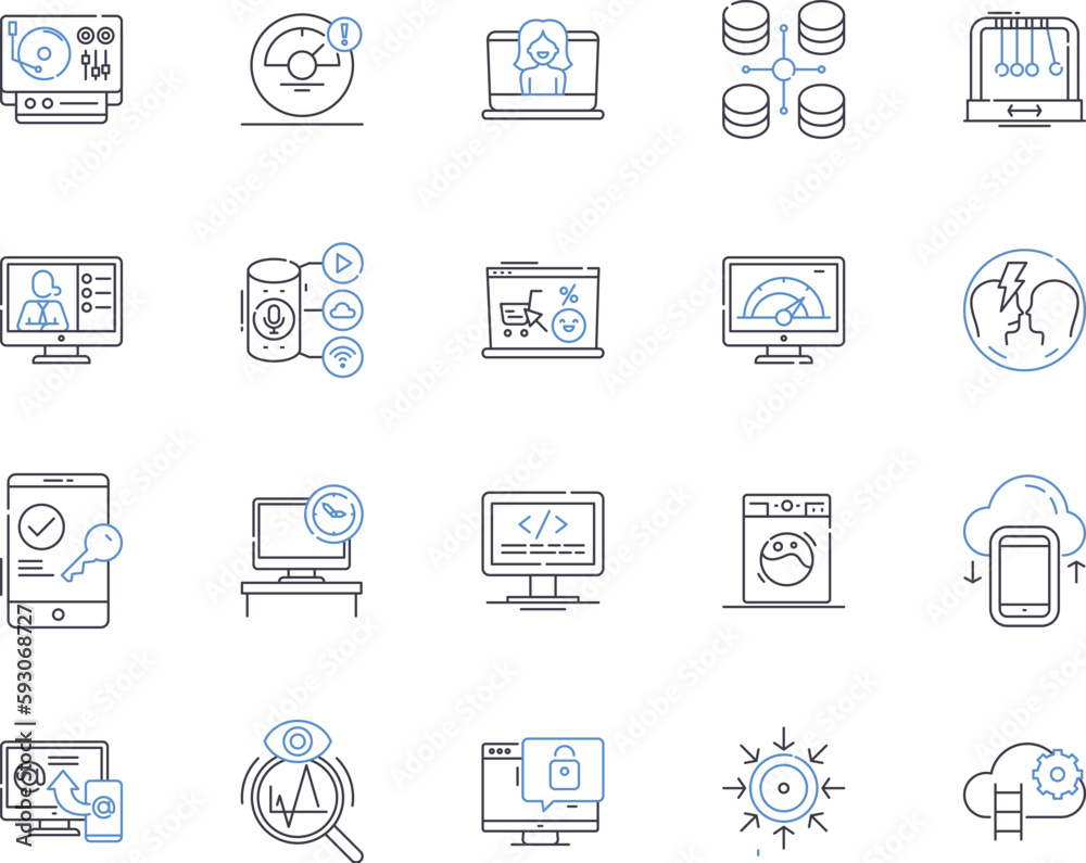 Appliances and computers outline icons collection. Appliances, Computers, Refrigerators, Washers, Dryers, Dishwashers, Microwaves vector and illustration concept set. Monitors, Keyboards, Routers Appliances and computers outline icons collection. Appliances, Computers, Refrigerators, Washers, Dryers, Dishwashers, Microwaves vector and illustration concept set. Monitors, Keyboards, Routers