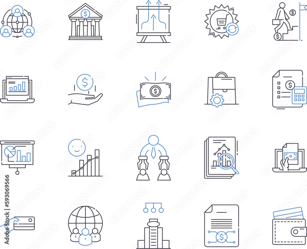 Mergers and acquisitions outline icons collection. Mergers, Acquisitions, Consolidations, Takeovers, Buyouts, Divestitures, Restructurings vector and illustration concept set. Alliances, Joint