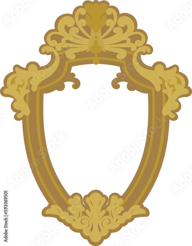 ornate gold vector frame on transparent background