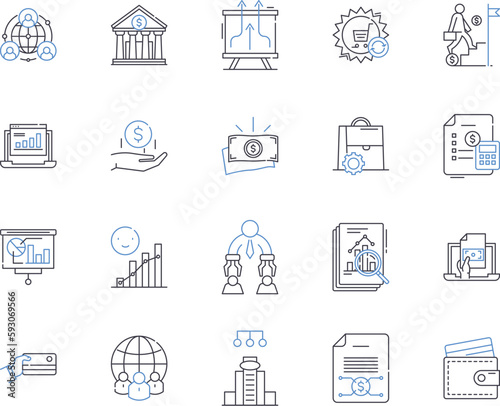 Mergers and acquisitions outline icons collection. Mergers, Acquisitions, Consolidations, Takeovers, Buyouts, Divestitures, Restructurings vector and illustration concept set. Alliances, Joint