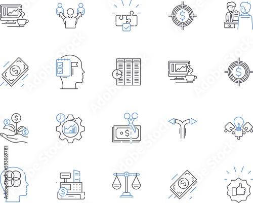 Business audit outline icons collection. Audit, Business, Review, Analysis, Compliance, Accounting, Inspect vector and illustration concept set. Check, Systematic, Adjustment linear signs