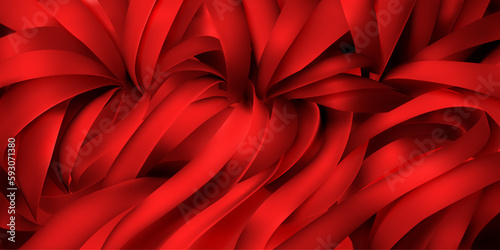 Background of red silk or paper ribbons