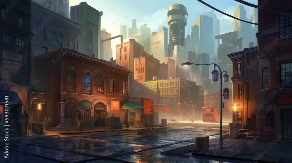 Naklejka premium New York Gaming Art Environments Background