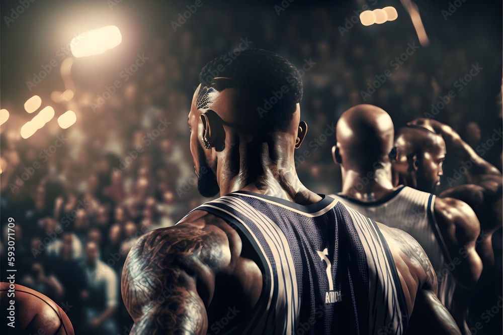 nba basketball players view of players backs at the basket ball epic