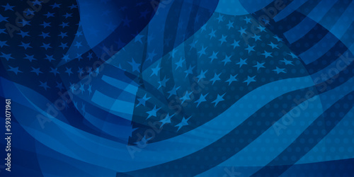 USA independence day abstract background with elements of the american flag in blue colors