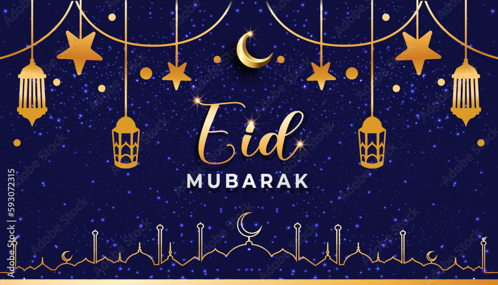 Naklejka premium Eid ul-Adha mubarak, Eid ul-Adha Greeting Card Design, Eid mubarak banner template, Eid mubarak Greeting Card Design, Eid mubarak