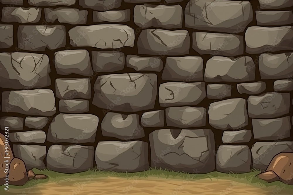 hole in a stone wall. Generative AI hole in a stone wall. Generative AI