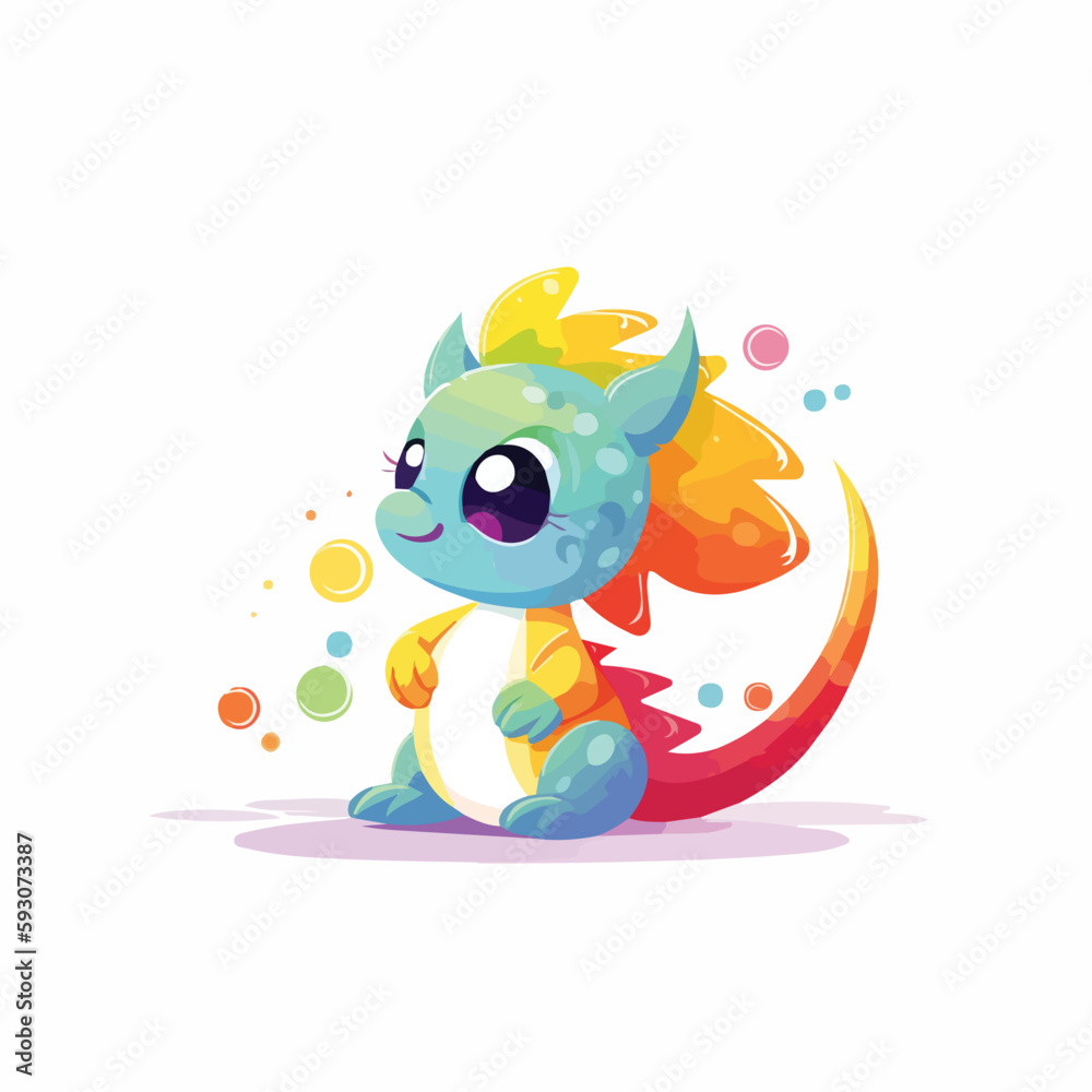 Fototapeta premium Cute Colorful Dragon Baby