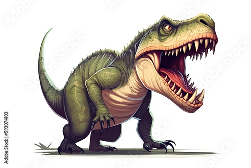 roaring dinosaur with sharp teeth. Generative AI © 2rogan