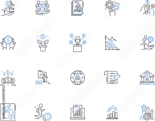 Fényképezés Business valuation outline icons collection