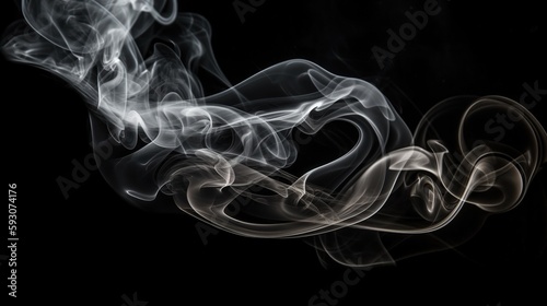Smoke texture on distinct black background