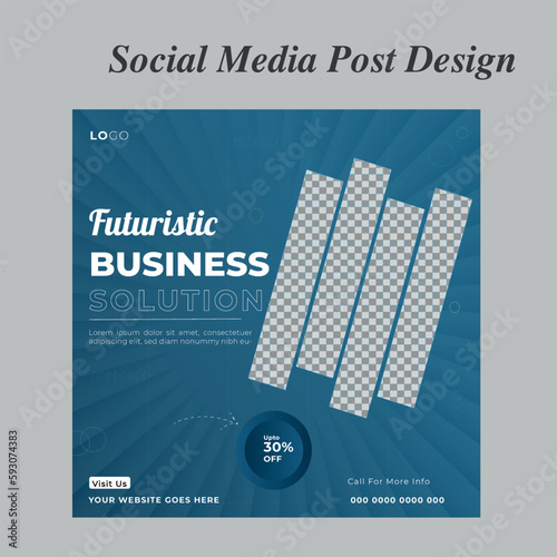 Digital business marketing banner for social media post template