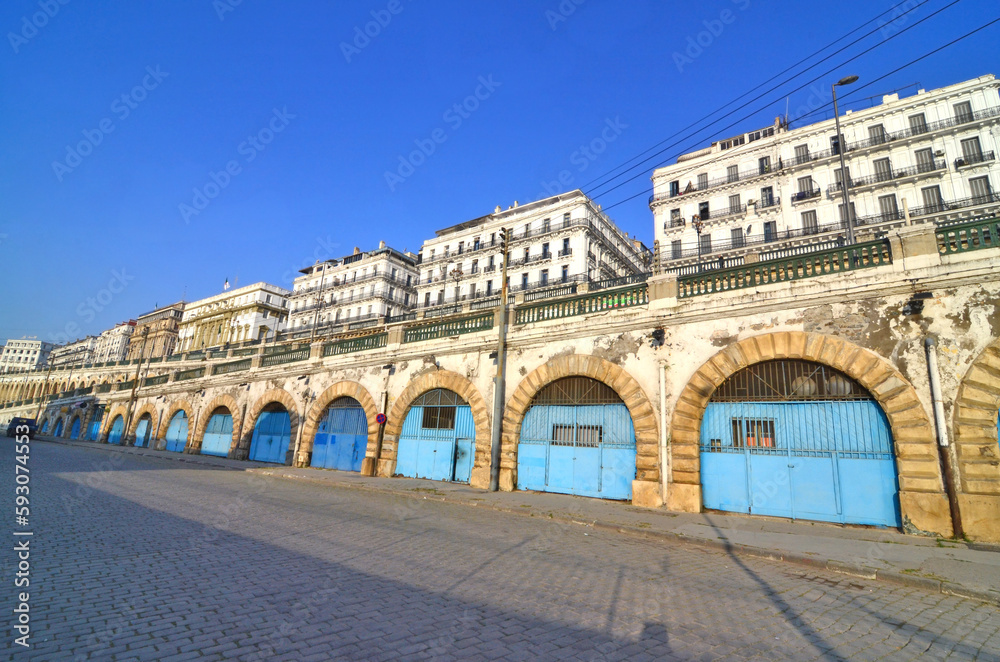 View of the French Colonial Quarter in the capital of Algeria - Algiers