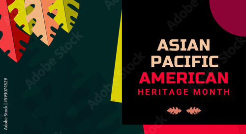 Asian American and Pacific Islander Heritage Month. Vector banner for ads, social media, card, poster, background.