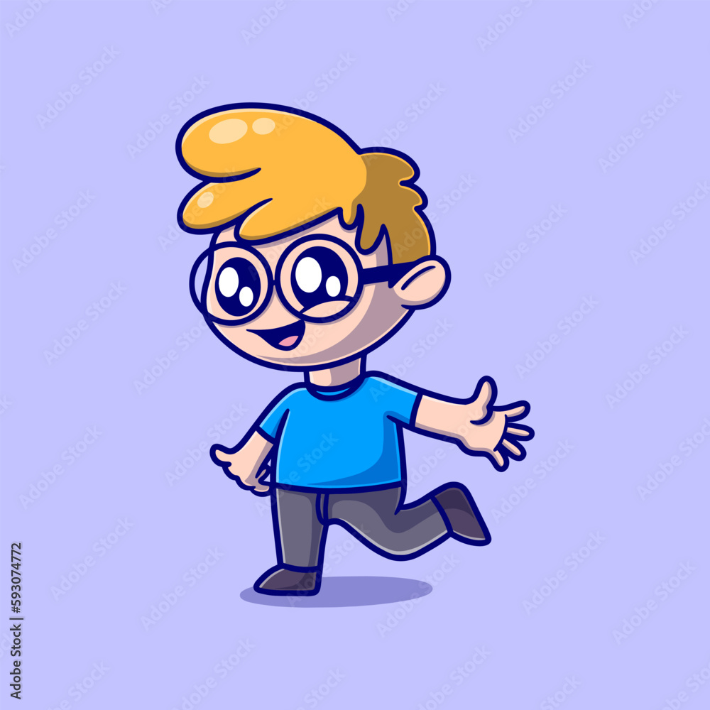 cute happy kids cartoon vector icon illustration. animal nature icon concept isolated premium vector. flat design cute happy kids cartoon vector icon illustration. animal nature icon concept isolated premium vector. flat design