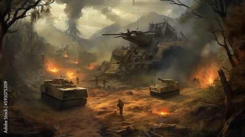 Military Game Art Environments Background