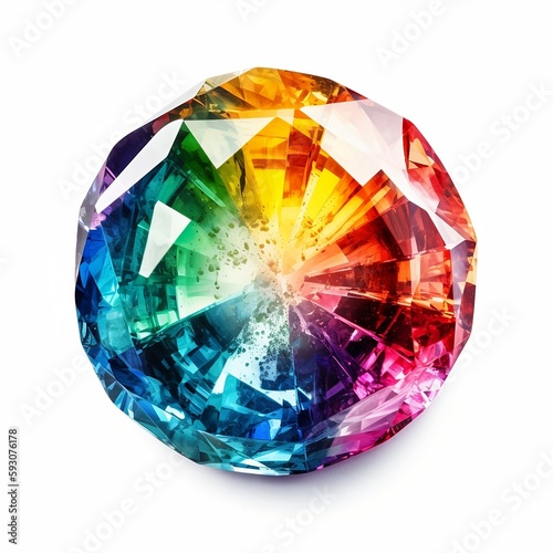 rainbow diamond on white background