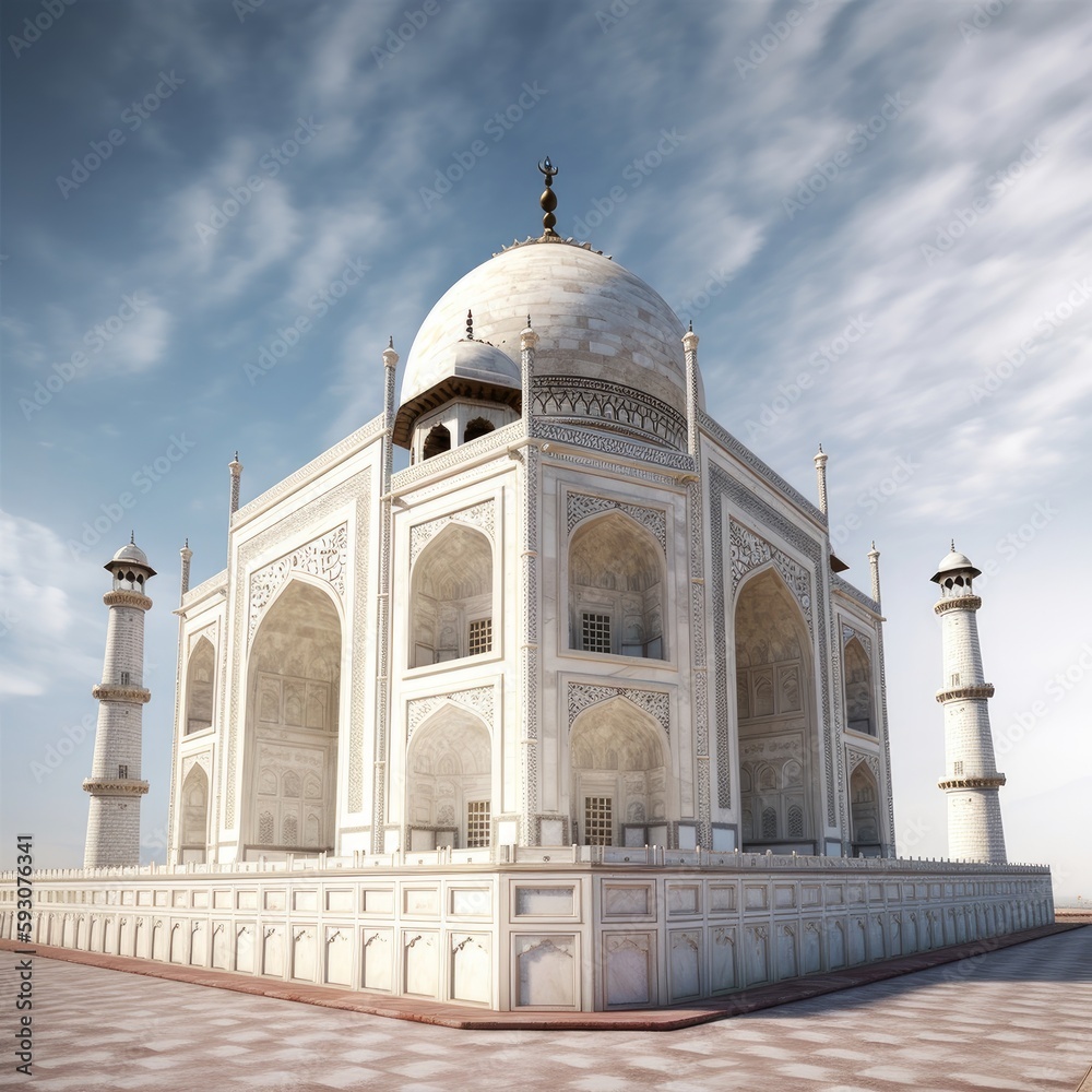Taj Mahal ai generative illustration