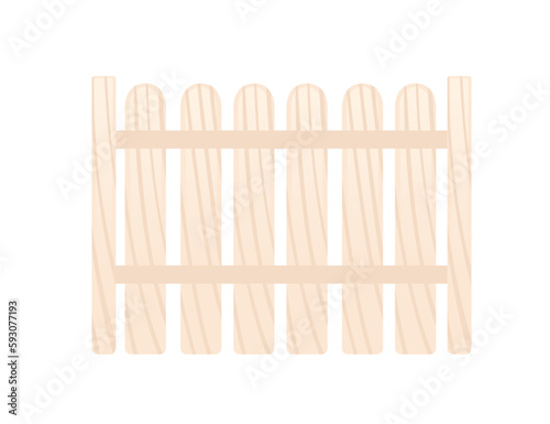 Wooden fence vector illustration isolated on white background
