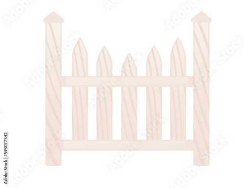 Wooden fence vector illustration isolated on white background
