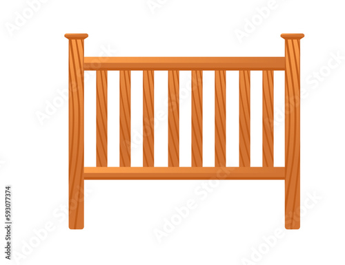 Wooden fence vector illustration isolated on white background