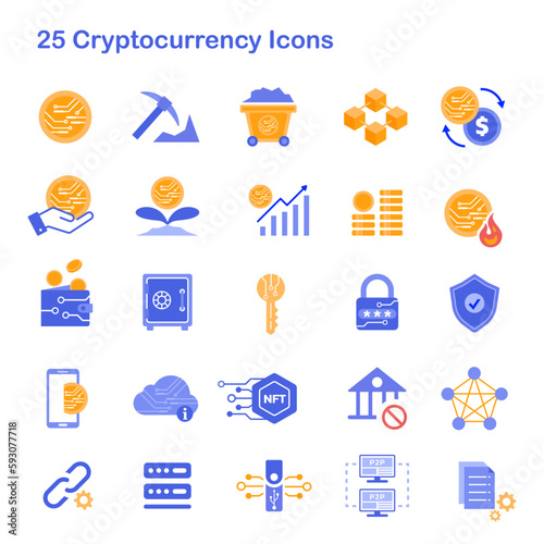 25 Cryptocurrency icons