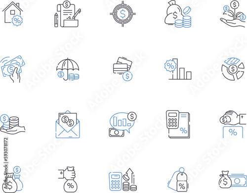Sales people outline icons collection. Salespeople, Seller, Vendors, Merchandiser, Salesmen, Retailers, Peddlers vector and illustration concept set. Agents, Traders, Brokers linear signs