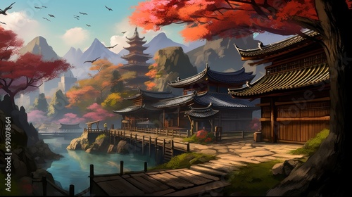 Japan Game Art Background